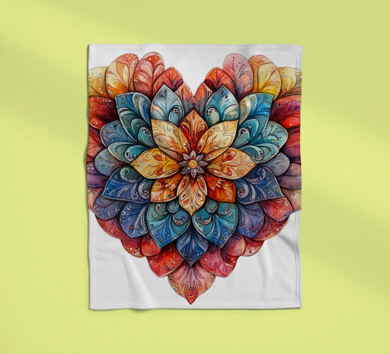 Mandala dell'amore ad acquerello coperta in pile da Spiritual Touch