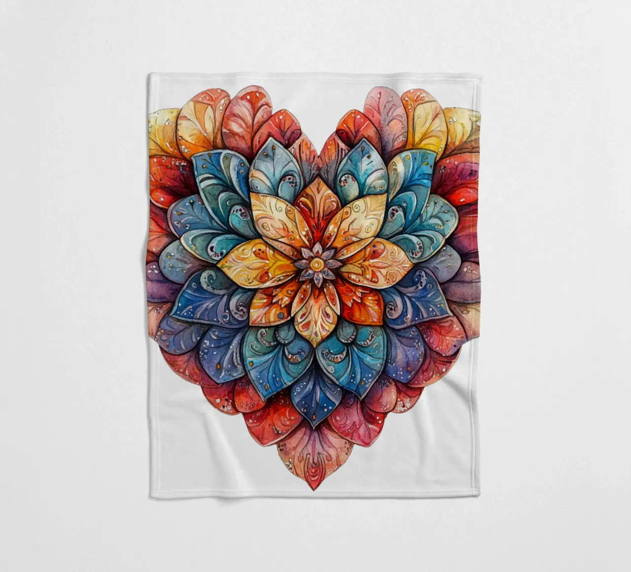 Mandala dell'amore ad acquerello coperta in pile da Spiritual Touch