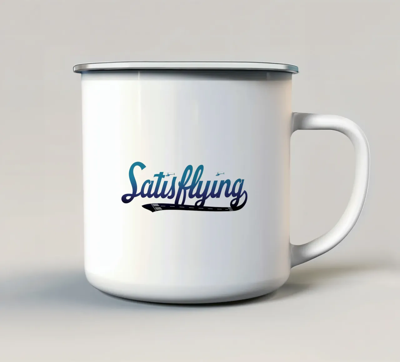 Satisflying Emaille Tasse von pilotpegasus