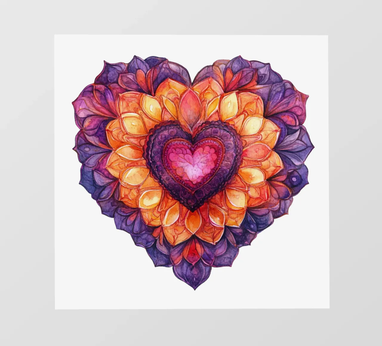 Mandala dell'amore ad acquerello telo in pvc da Spiritual Touch