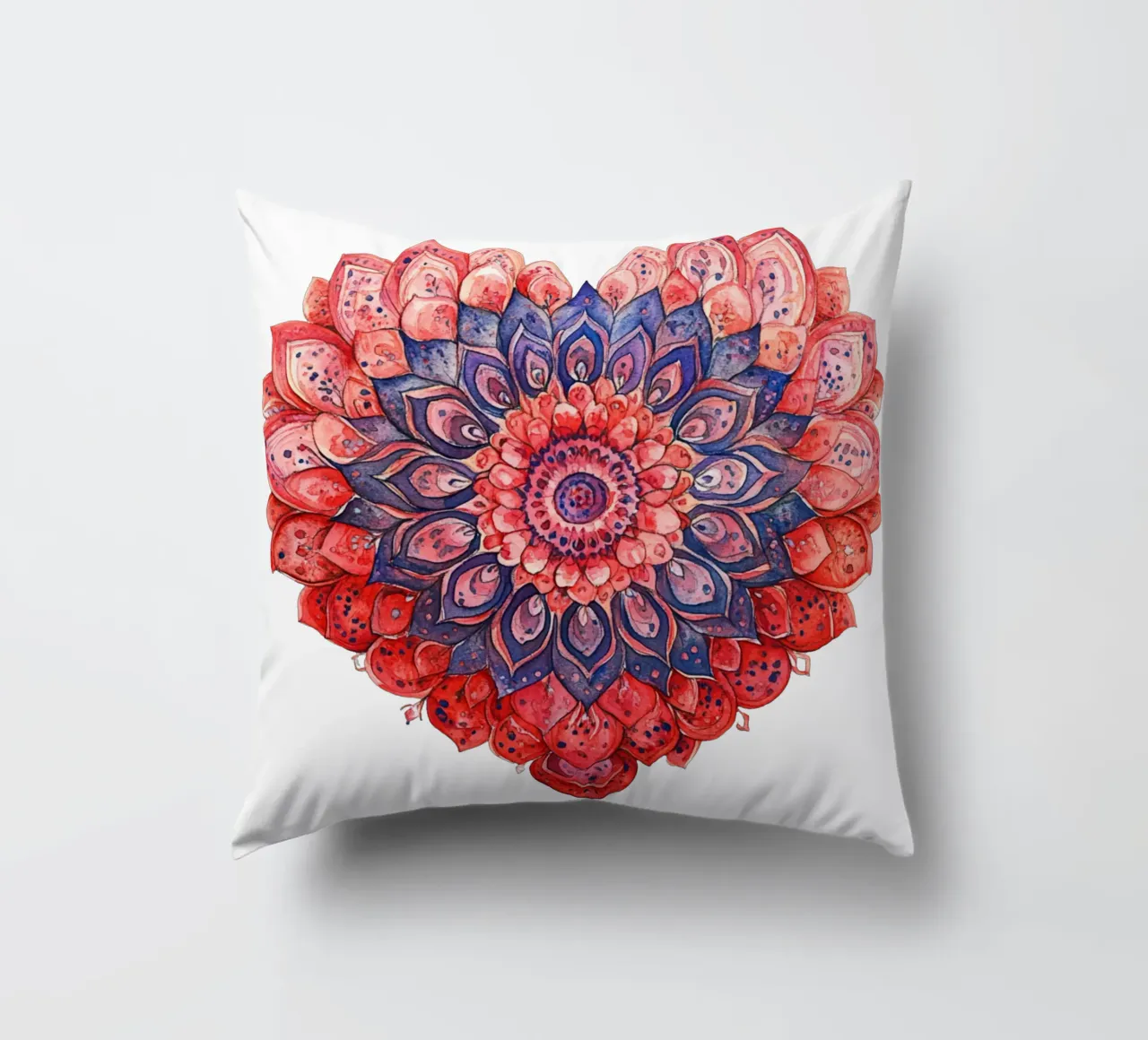 Mandala dell'amore ad acquerello cuscino da Spiritual Touch