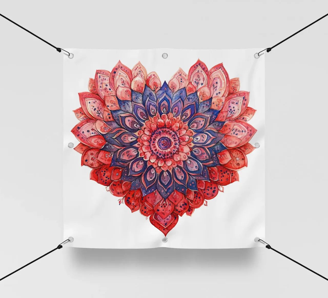 Mandala dell'amore ad acquerello telo in pvc da Spiritual Touch