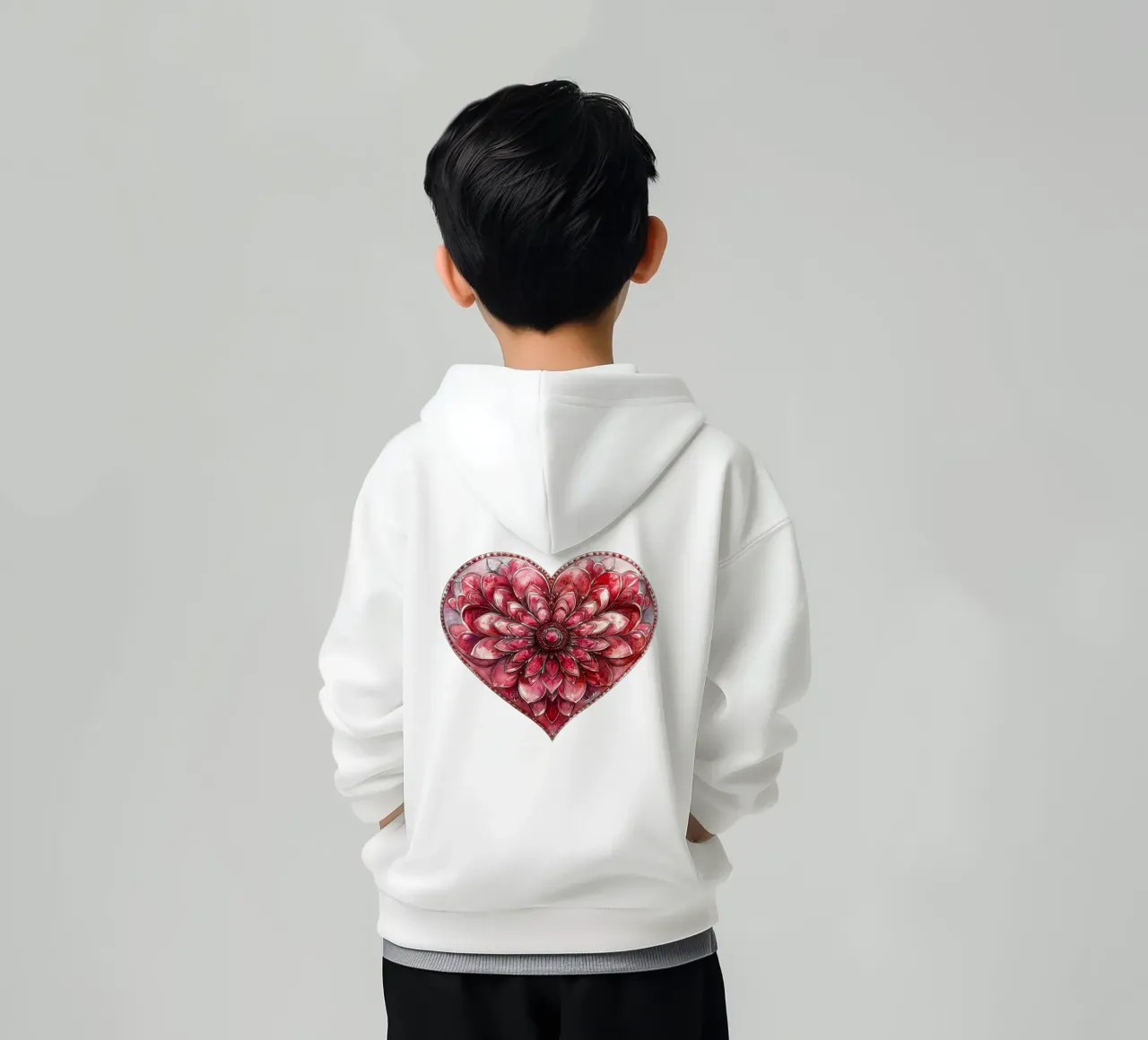 Mandala dell'amore ad acquerello felpa bambino con cappuccio da Spiritual Touch