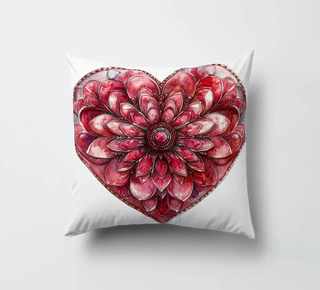 Mandala dell'amore ad acquerello cuscino da Spiritual Touch