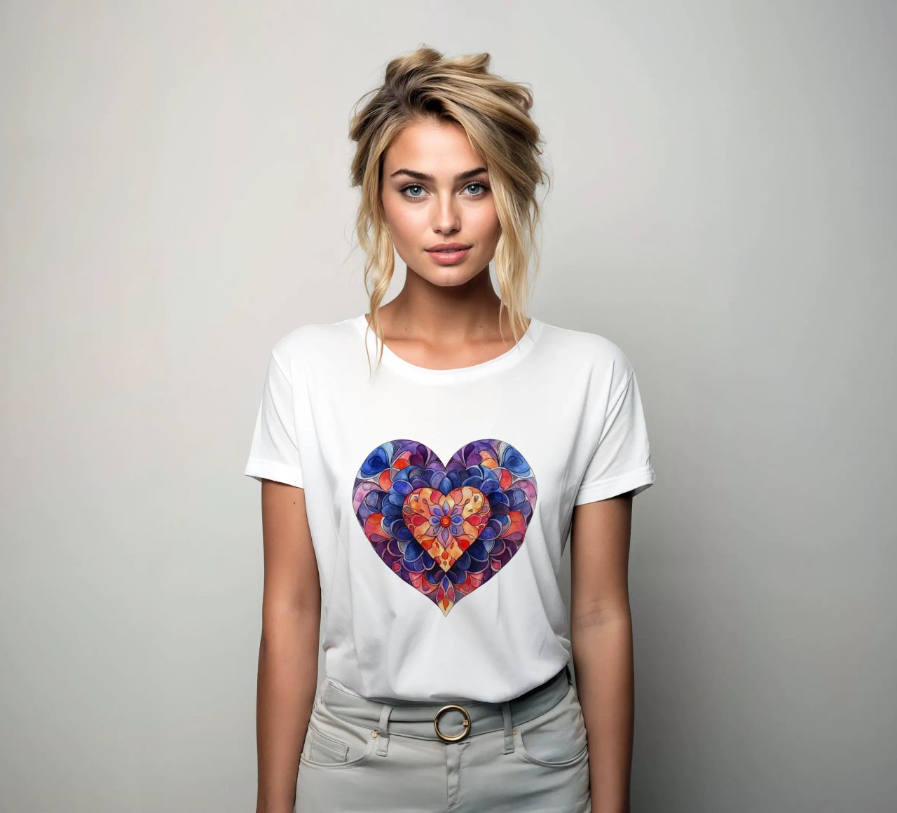 Mandala in aquarel dames t-shirt getailleerd van Spiritual Touch