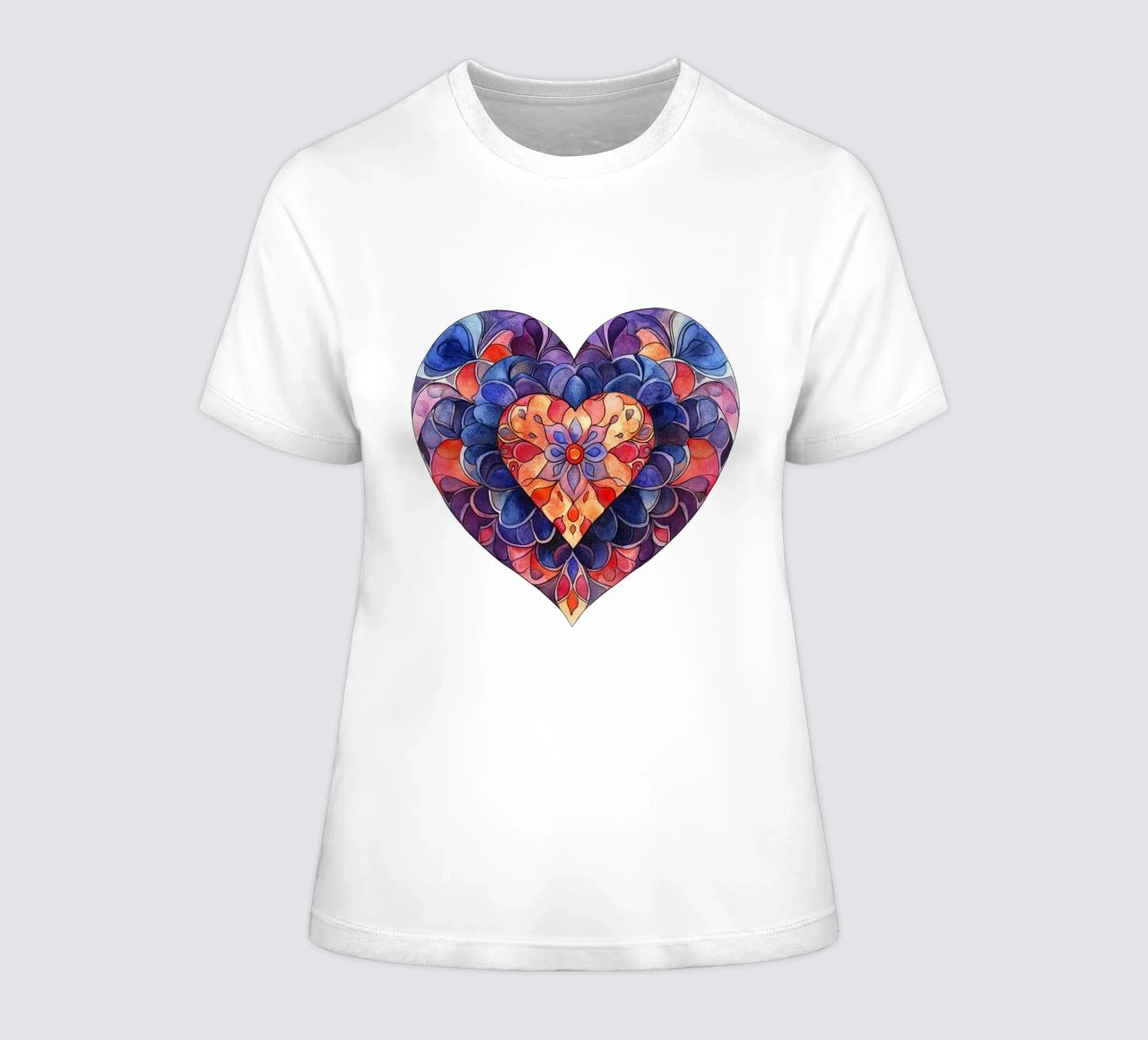 Mandala in aquarel dames t-shirt getailleerd van Spiritual Touch