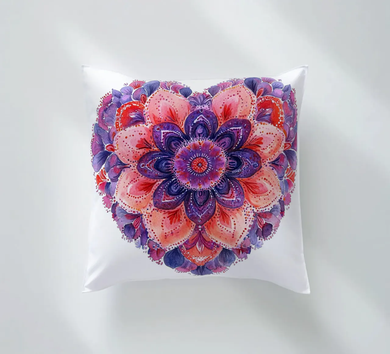 Mandala dell'amore ad acquerello cuscino da Spiritual Touch