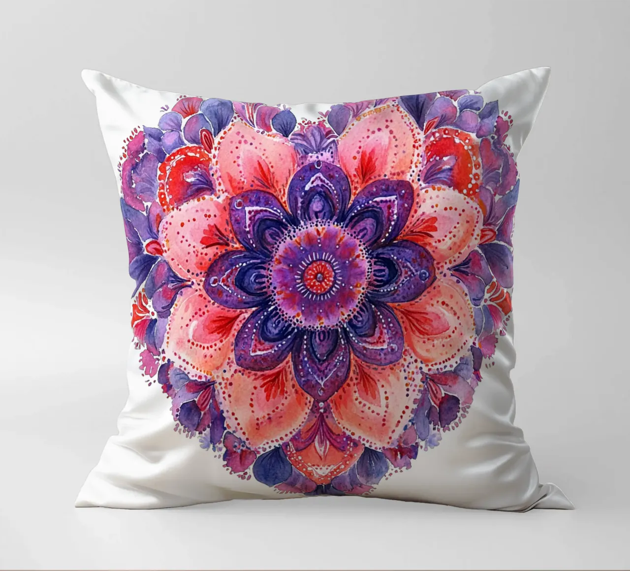 Mandala dell'amore ad acquerello cuscino da Spiritual Touch