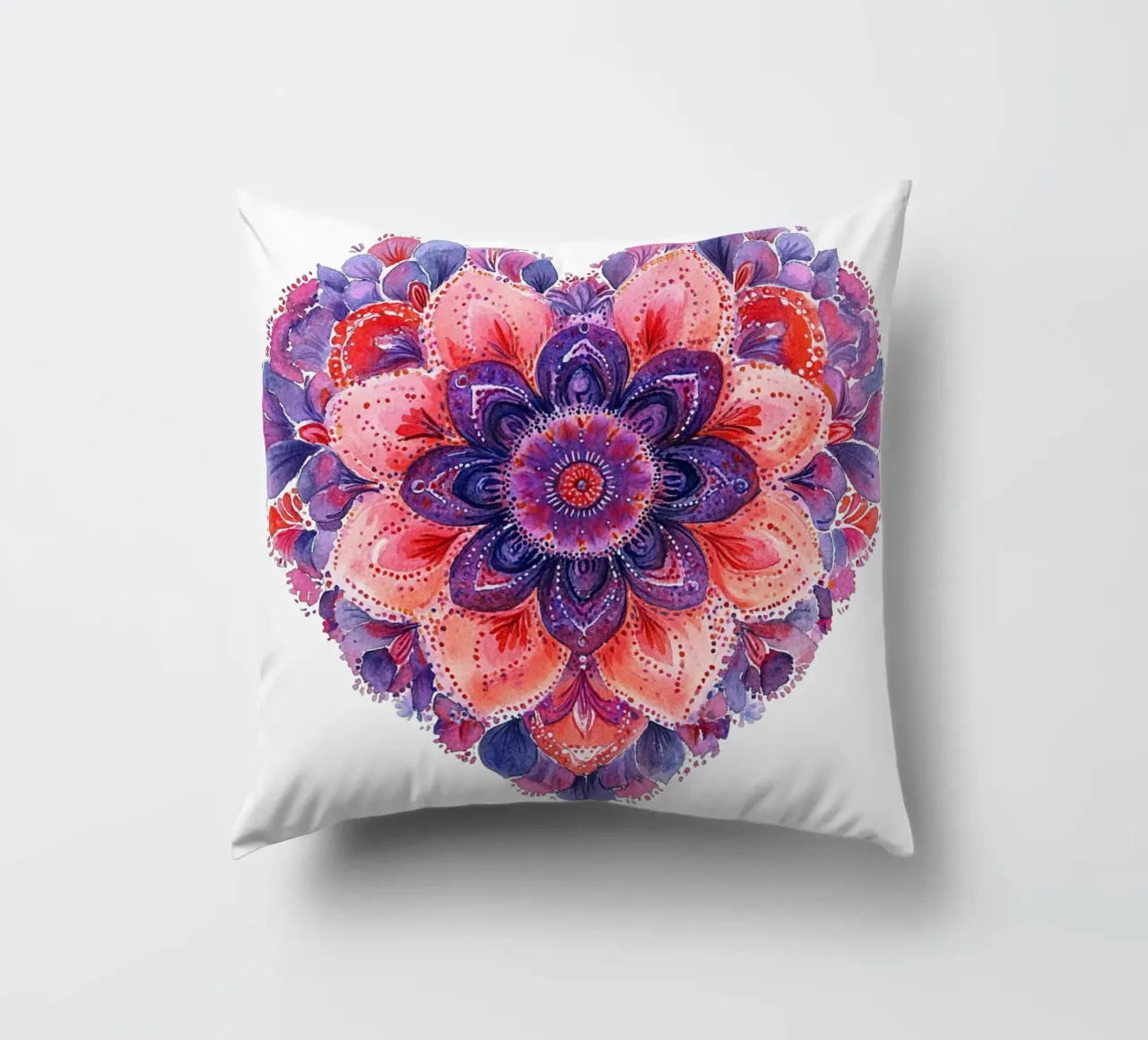 Mandala dell'amore ad acquerello cuscino da Spiritual Touch
