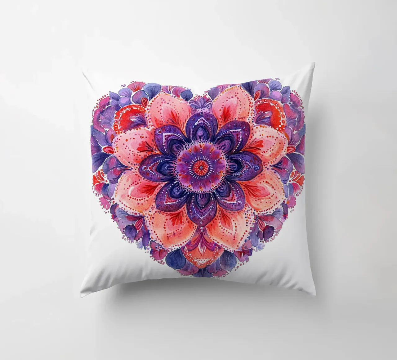 Mandala dell'amore ad acquerello cuscino da Spiritual Touch