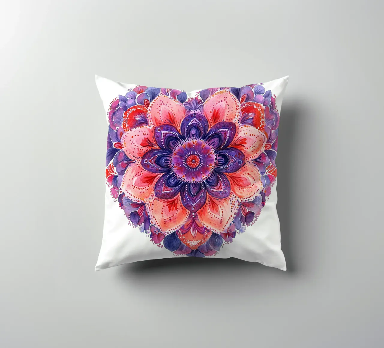 Mandala dell'amore ad acquerello cuscino da Spiritual Touch
