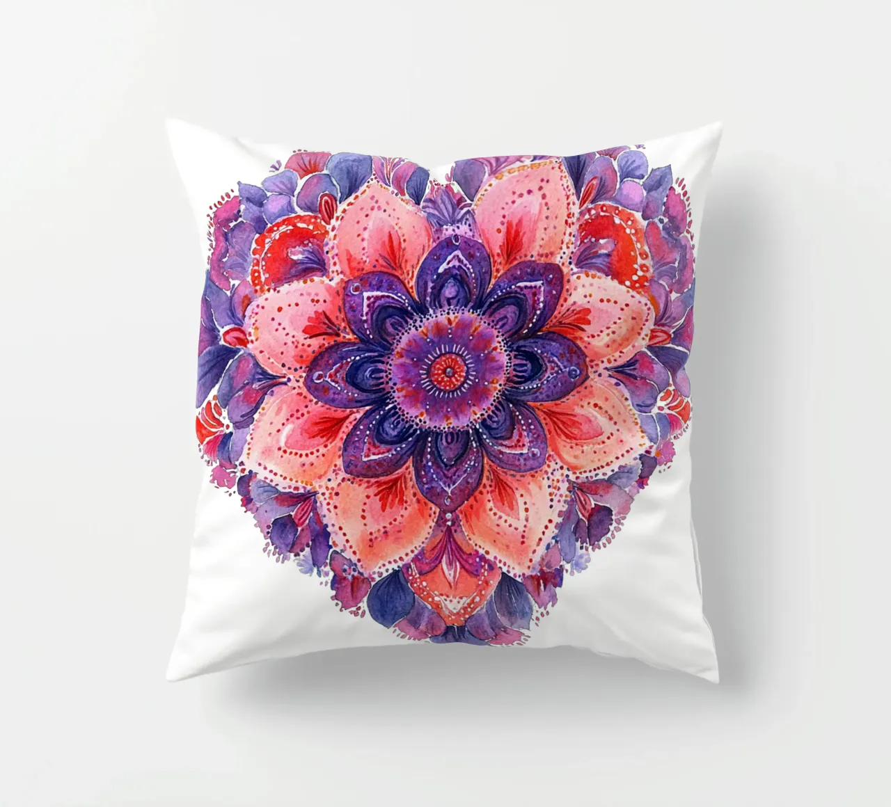 Mandala dell'amore ad acquerello cuscino da Spiritual Touch