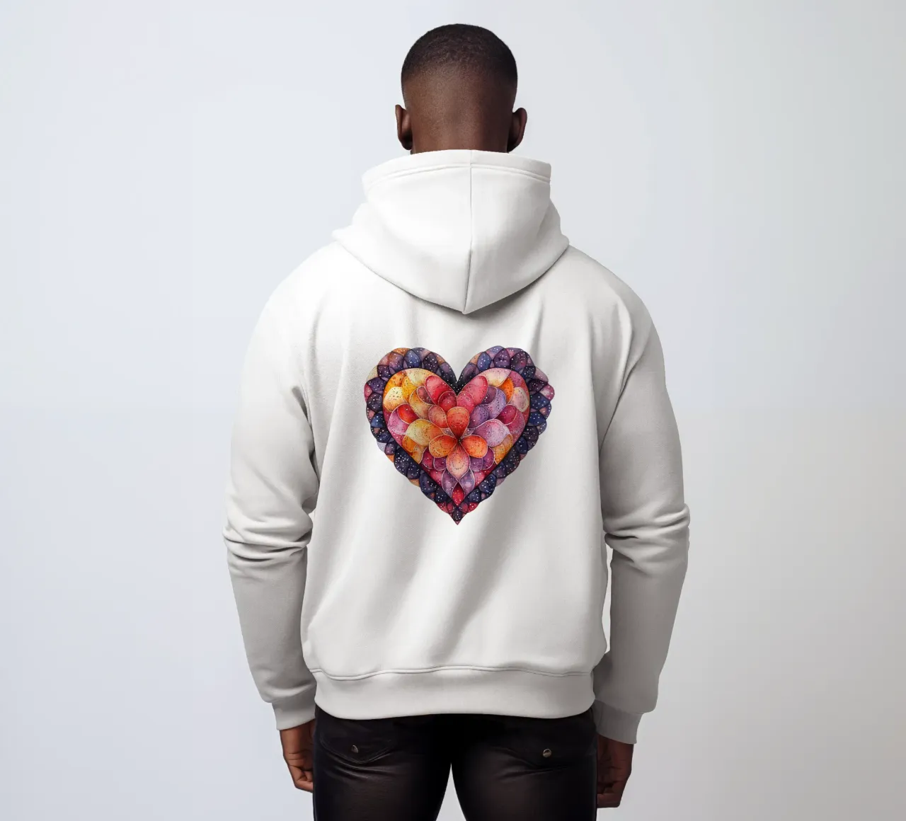 Mandala dell'amore ad acquerello felpa con cappuccio da Spiritual Touch