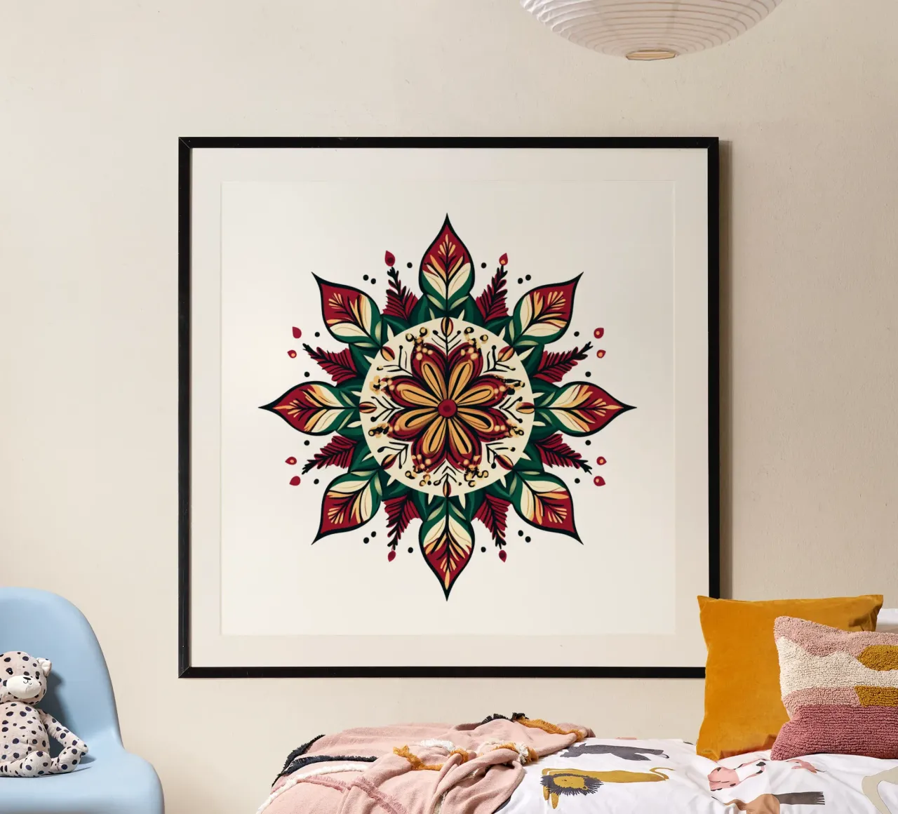 Mandala di Natale poster con telaio in plastica da Spiritual Touch