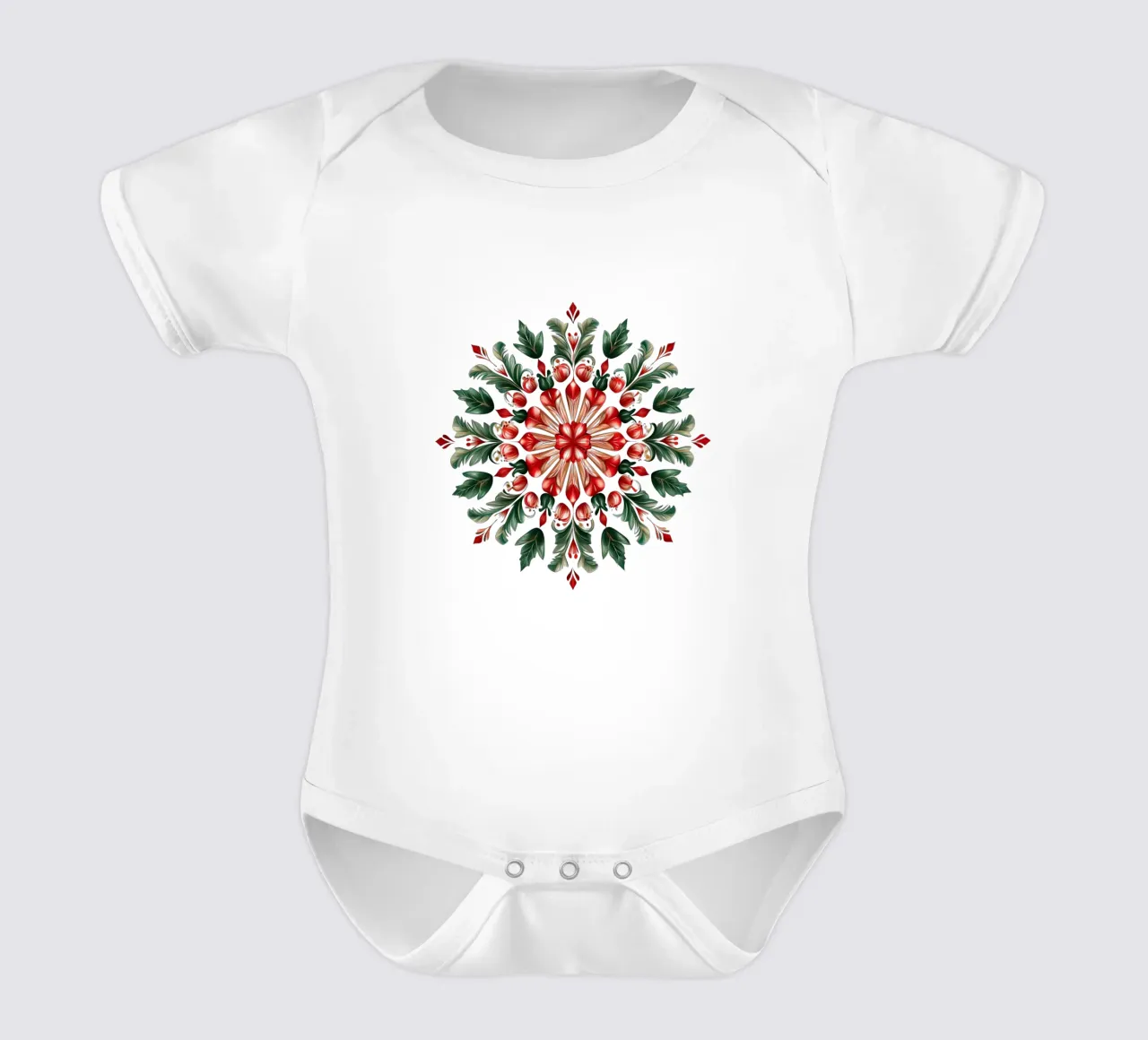 Weihnachts-Mandala Kurzarm Babybody von Spiritual Touch