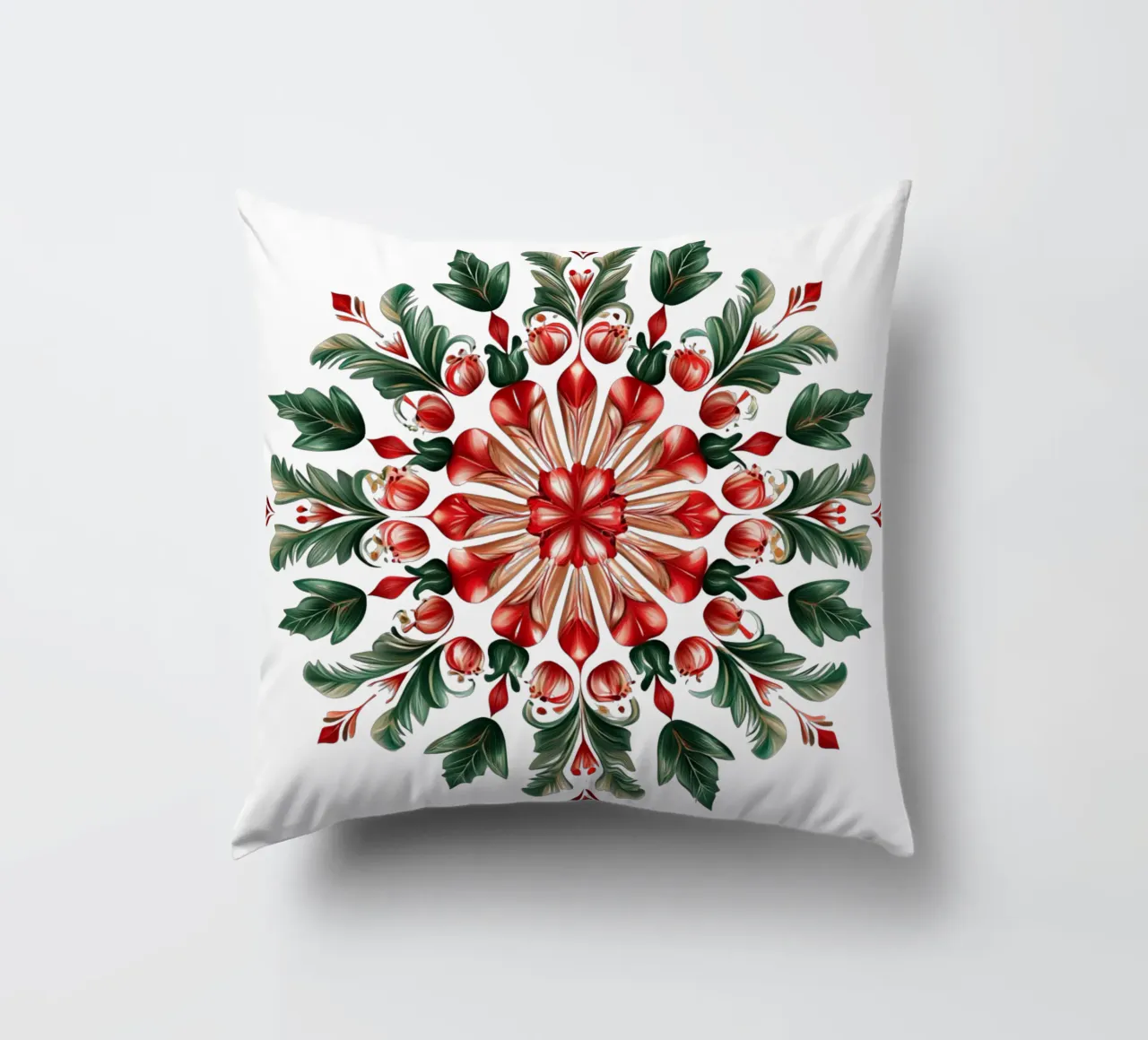 Christmas Mandala decorative cushion by Spiritual Touch