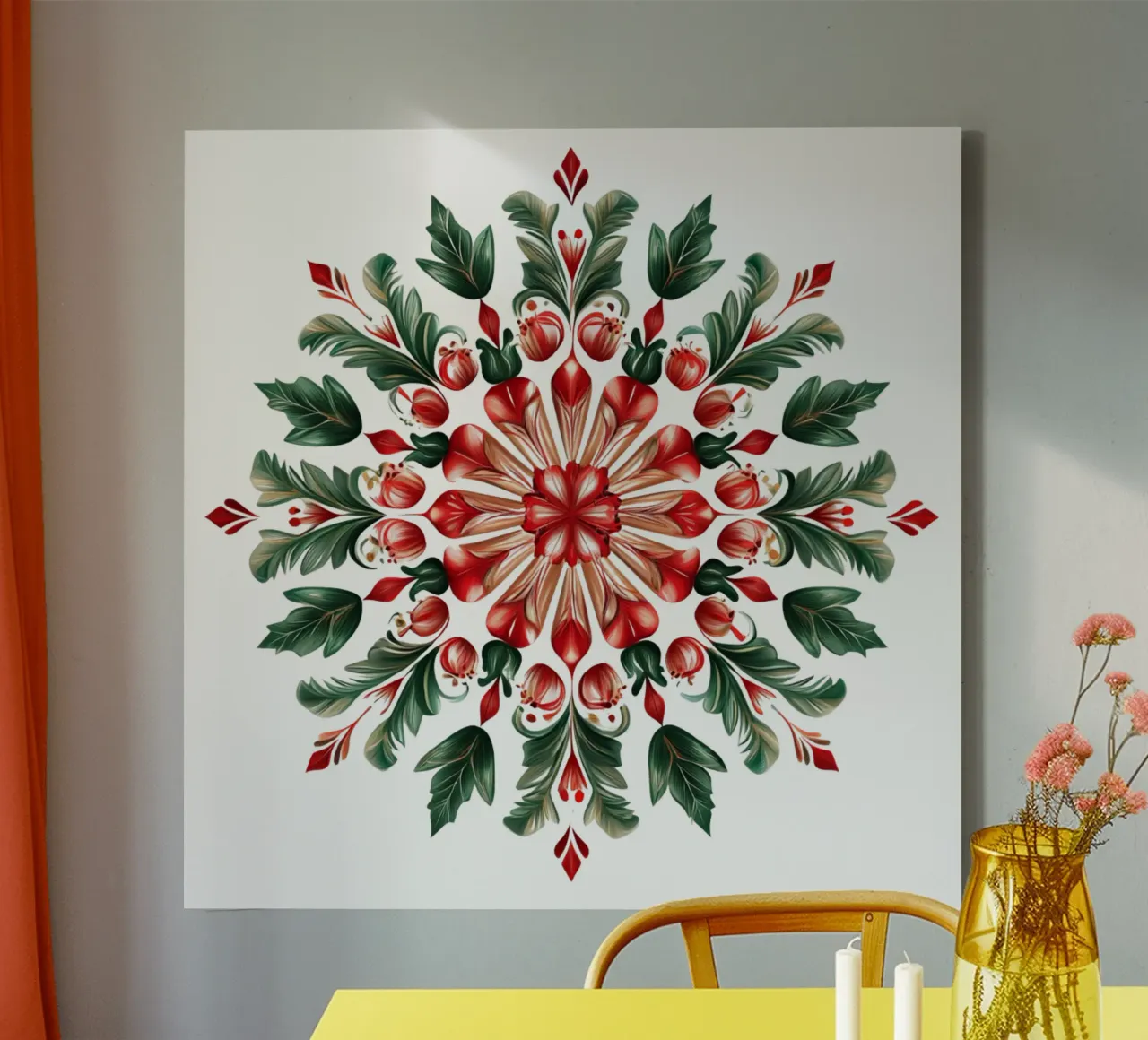 Mandala de Navidad lienzo con Marco flotante de Spiritual Touch