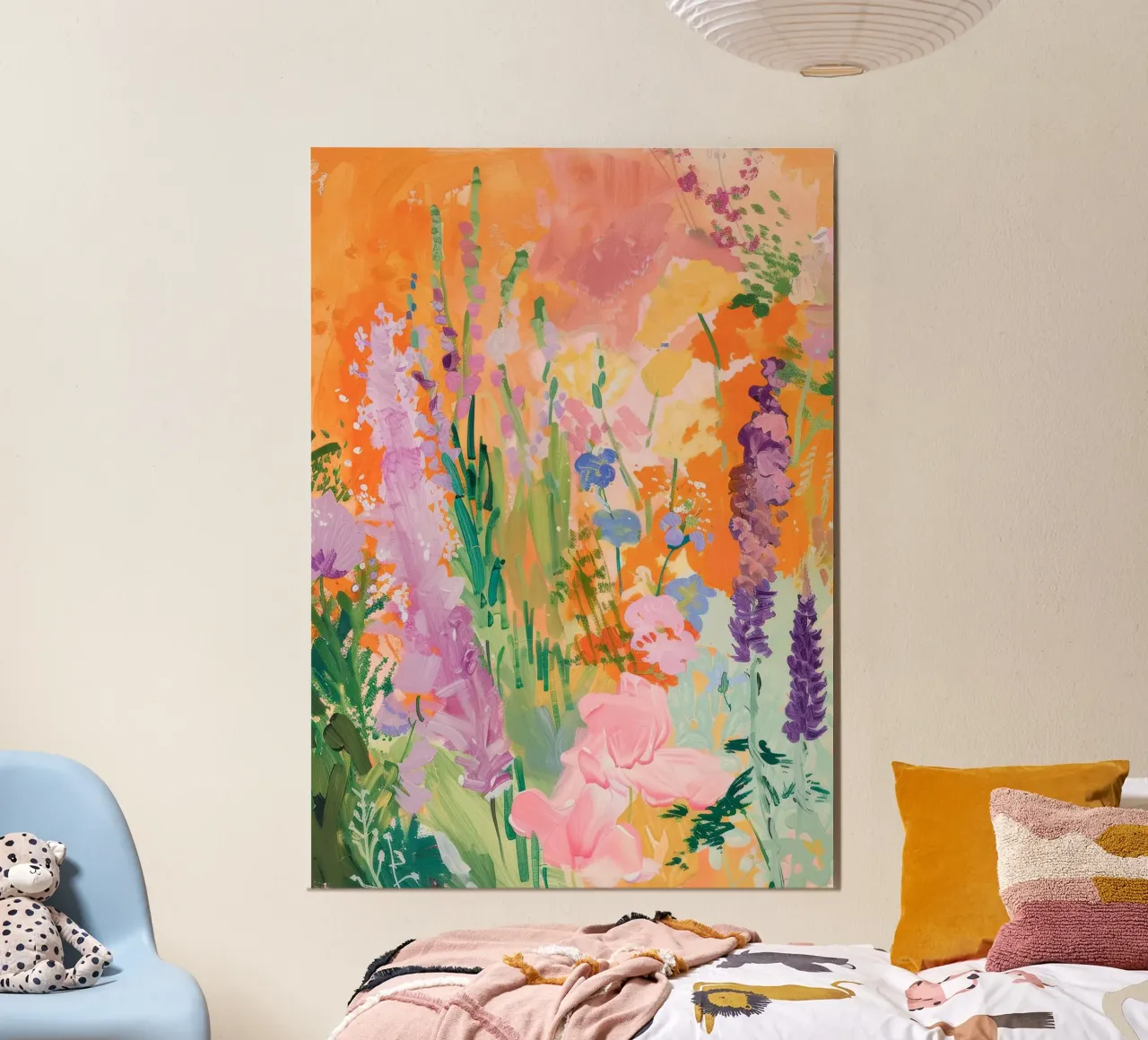 Abstract Flower Poster, Wildflower Wall Art forex plate by Boheme
