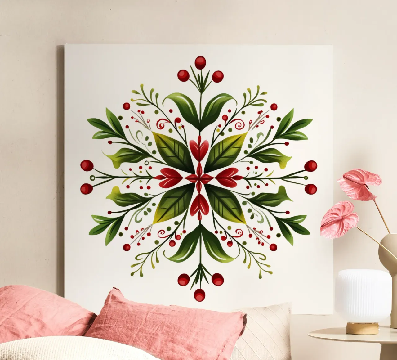 Mandala de Navidad lienzo con Marco flotante de Spiritual Touch
