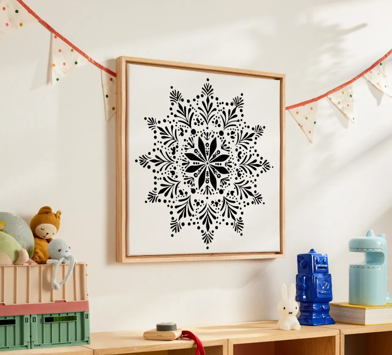 Mandala de Navidad lienzo con Marco flotante de Spiritual Touch