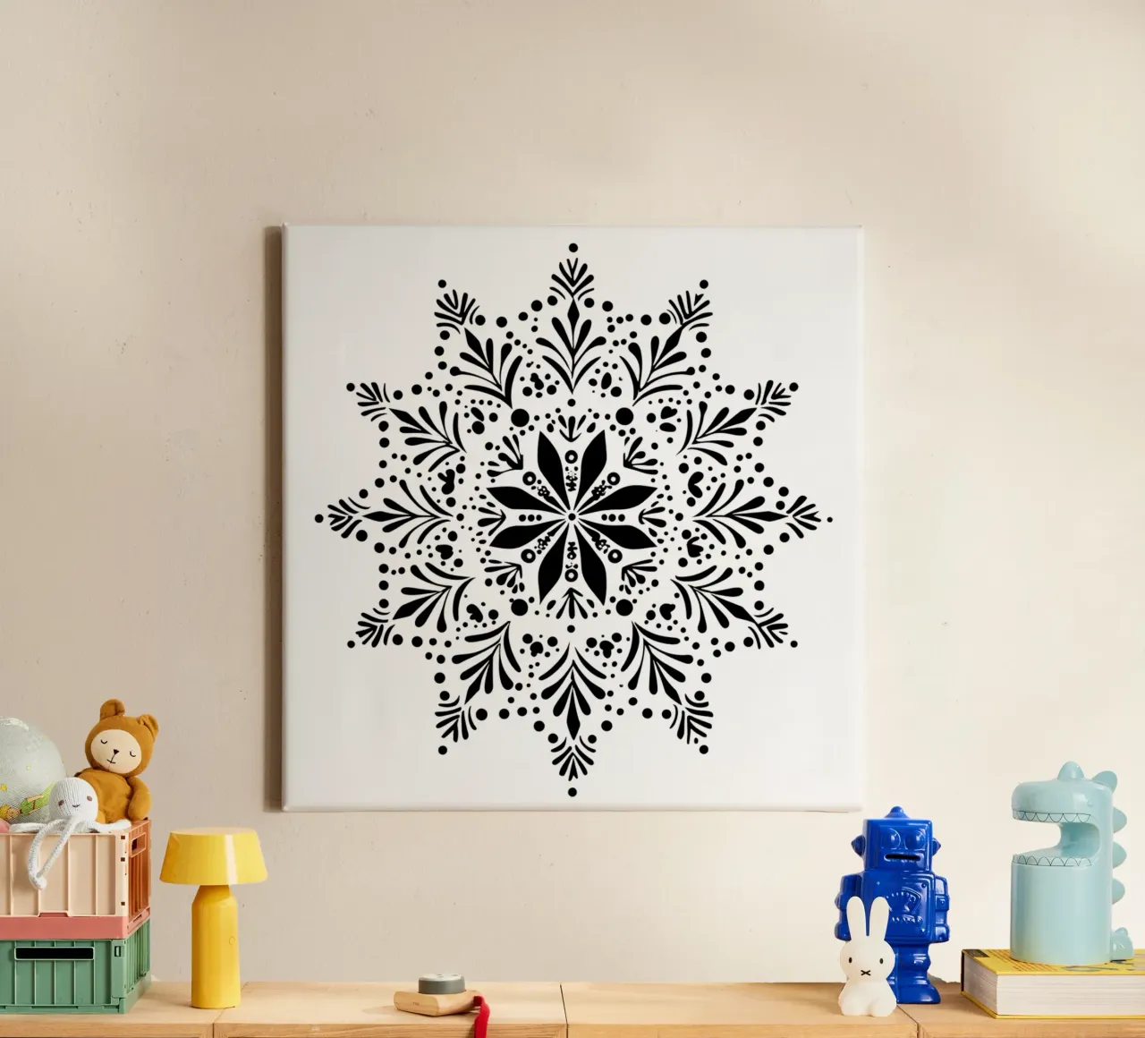 Mandala de Navidad lienzo con Marco flotante de Spiritual Touch