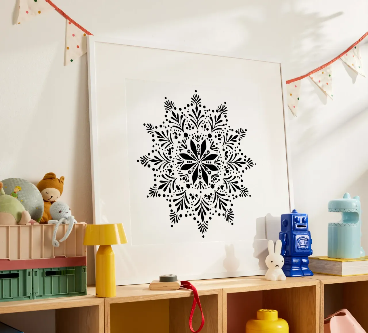 Mandala di Natale poster con telaio in legno da Spiritual Touch