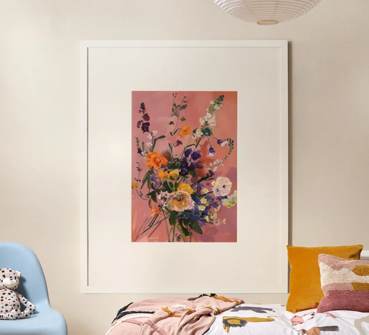 Abstract Flower Art, Flower Poster Wall Print poster con telaio in alluminio da Boheme