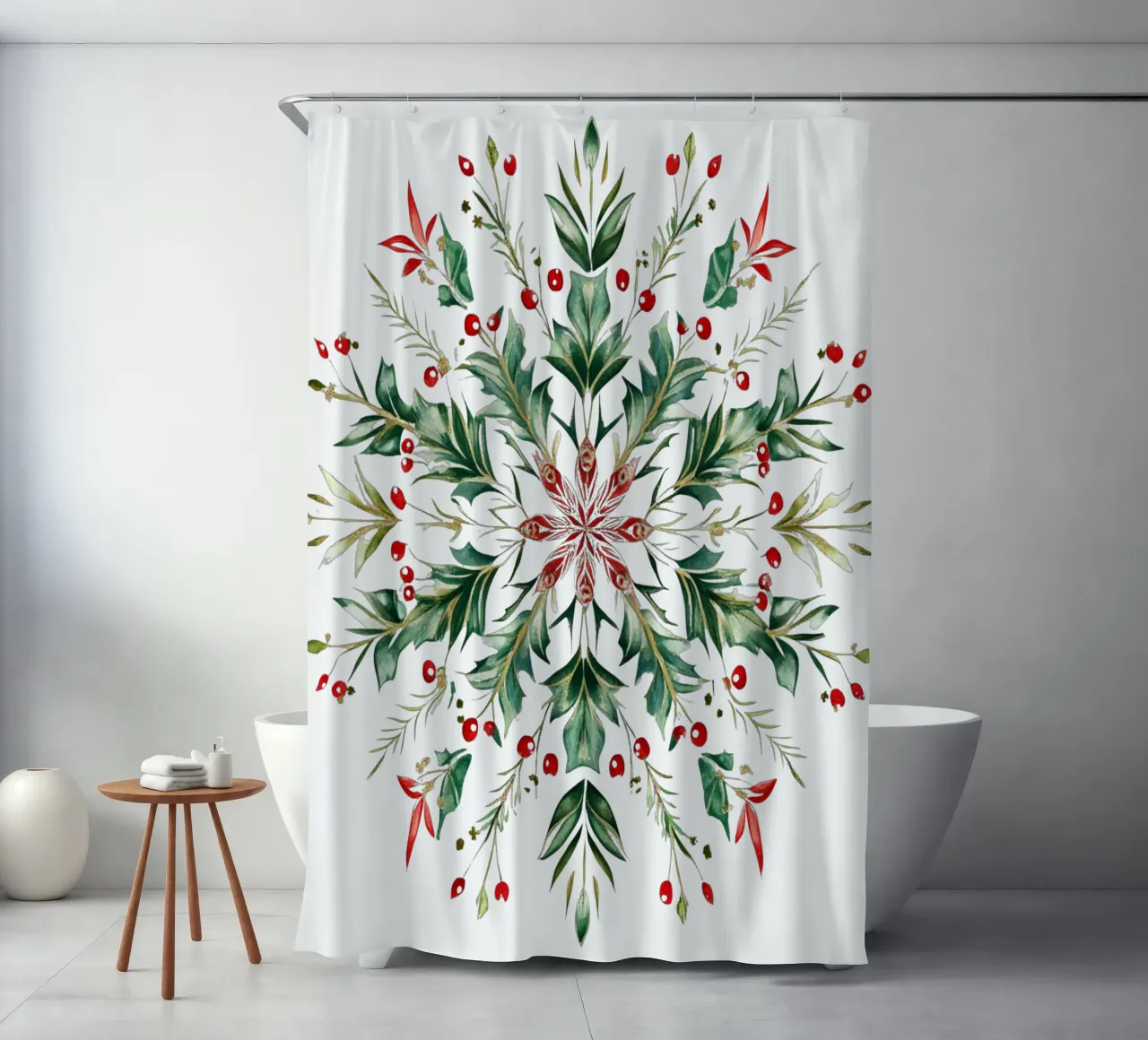 Christmas Mandala shower curtain by Spiritual Touch