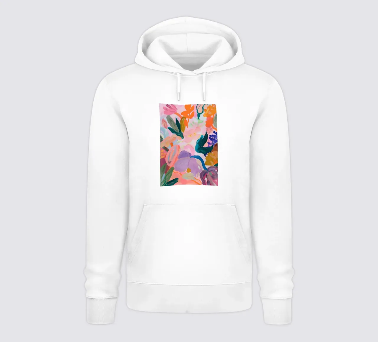Stampe d'arte colorate astratte di fiori, opere d'arte floreali astratte felpa con cappuccio da Boheme
