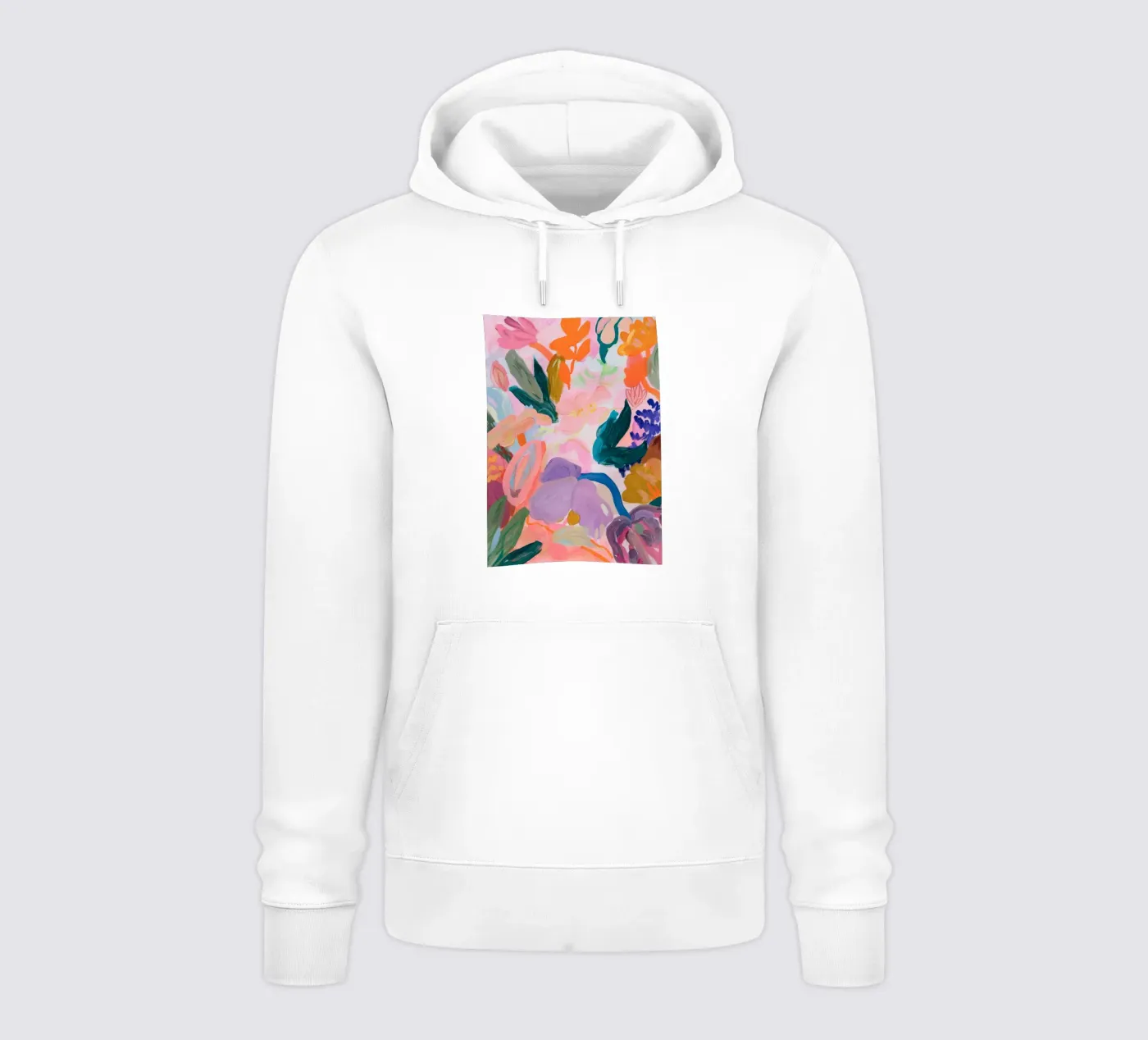 Stampe d'arte colorate astratte di fiori, opere d'arte floreali astratte felpa con cappuccio da Boheme