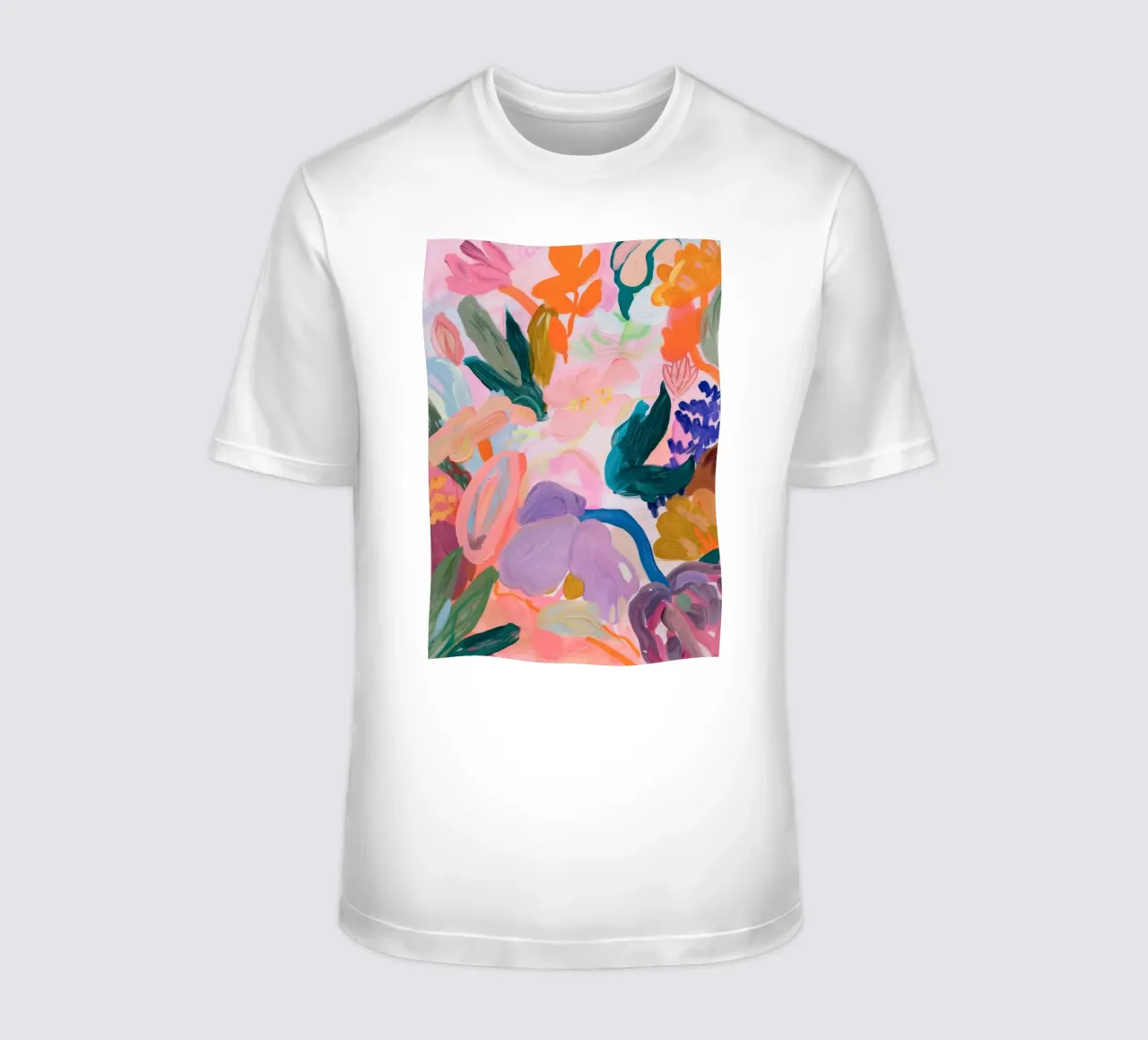 Stampe d'arte colorate astratte di fiori, opere d'arte floreali astratte t-shirt da Boheme