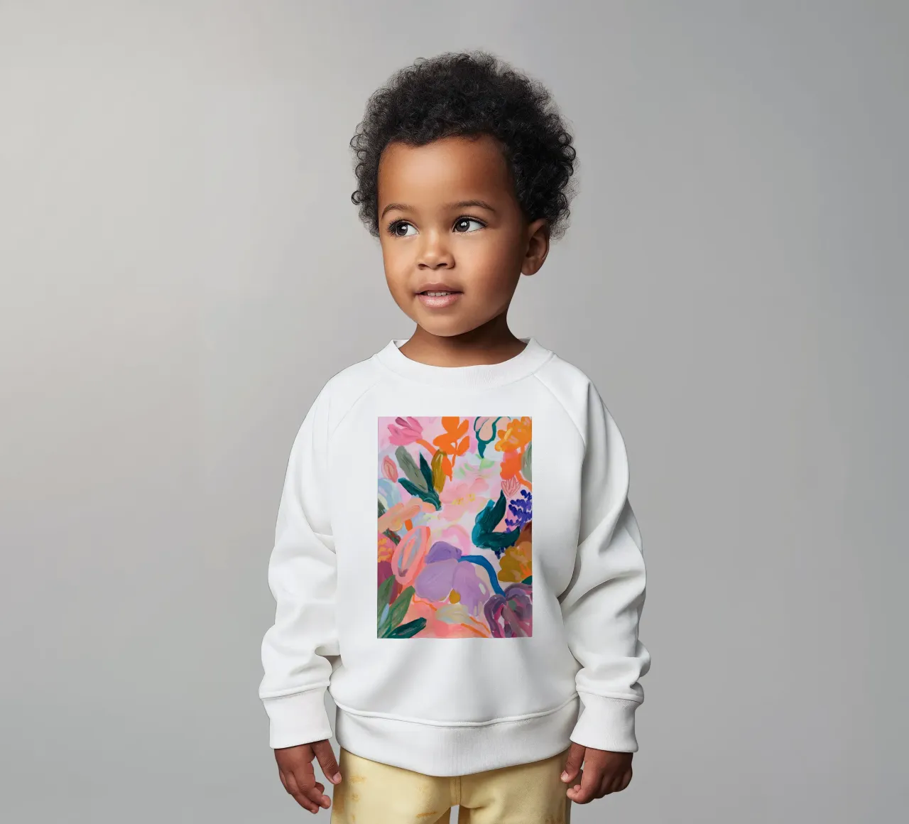 Bloemen abstracte kleurrijke kunstreproducties, abstract bloemenkunstwerk baby sweatshirt van Boheme