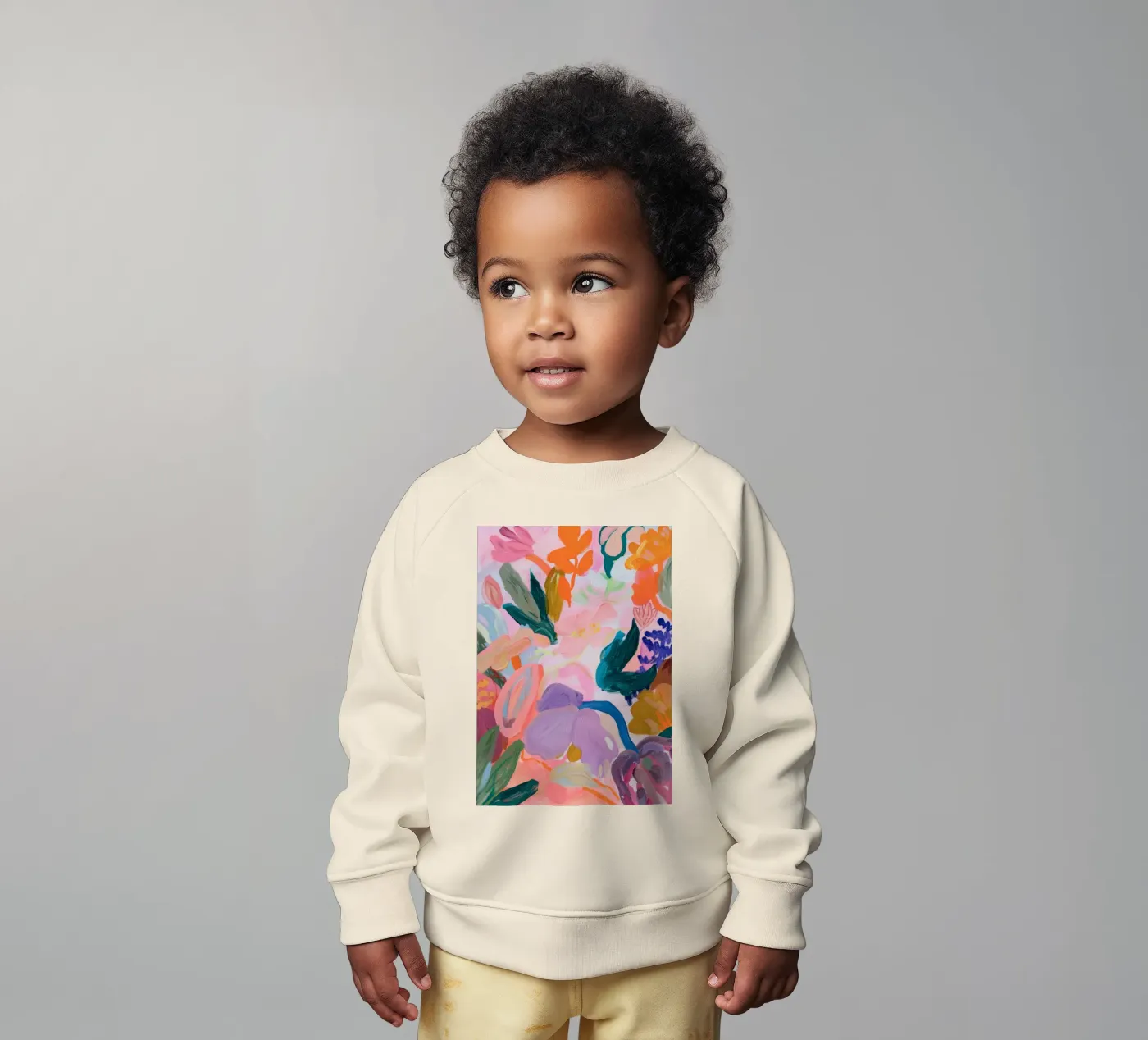 Impression d'art abstrait coloré de fleurs, œuvres d'art abstraites florales sweat pour bébé de Boheme