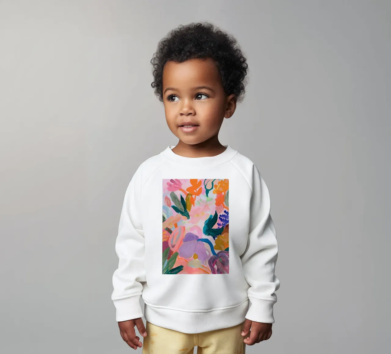 Bloemen abstracte kleurrijke kunstreproducties, abstract bloemenkunstwerk baby sweatshirt van Boheme