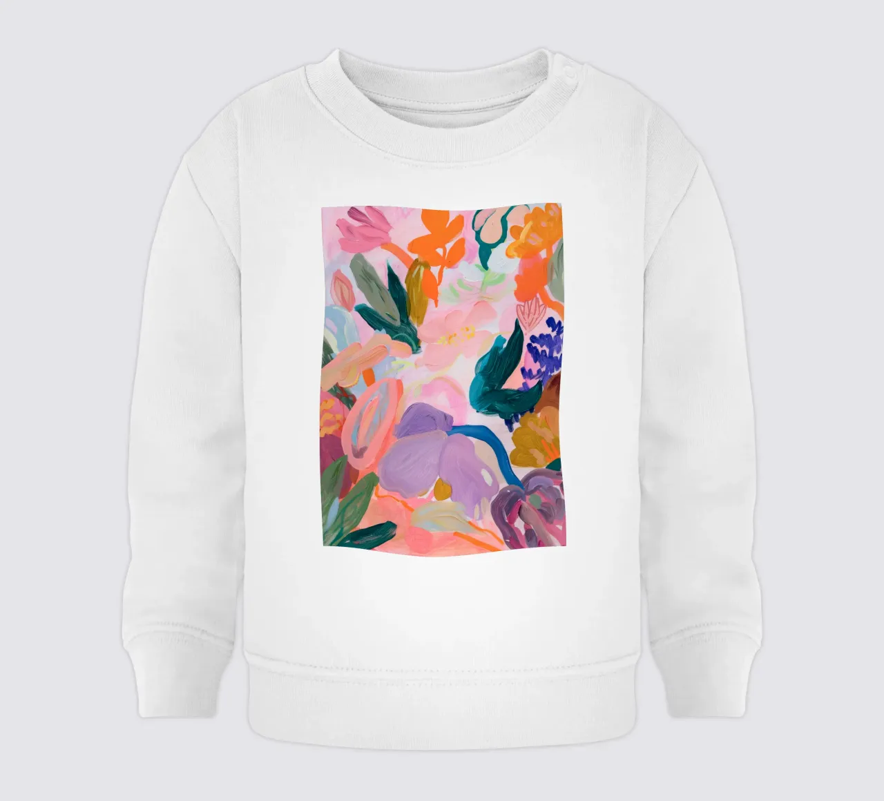 Bloemen abstracte kleurrijke kunstreproducties, abstract bloemenkunstwerk baby sweatshirt van Boheme