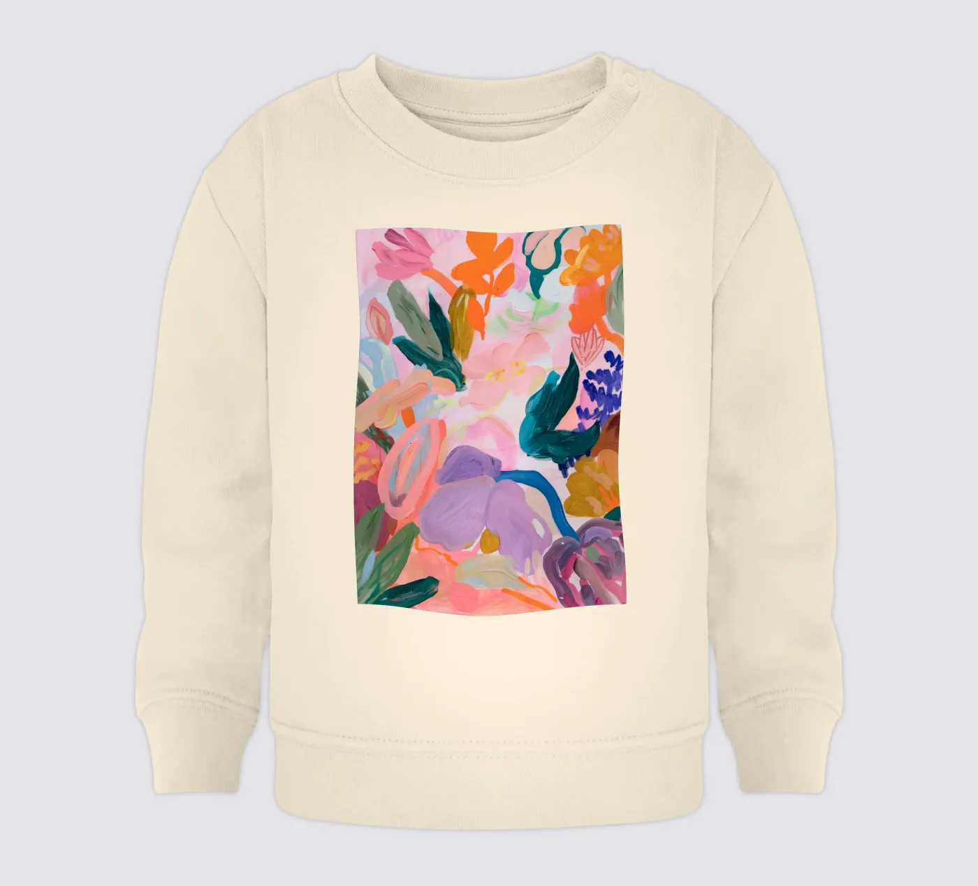 Impression d'art abstrait coloré de fleurs, œuvres d'art abstraites florales sweat pour bébé de Boheme