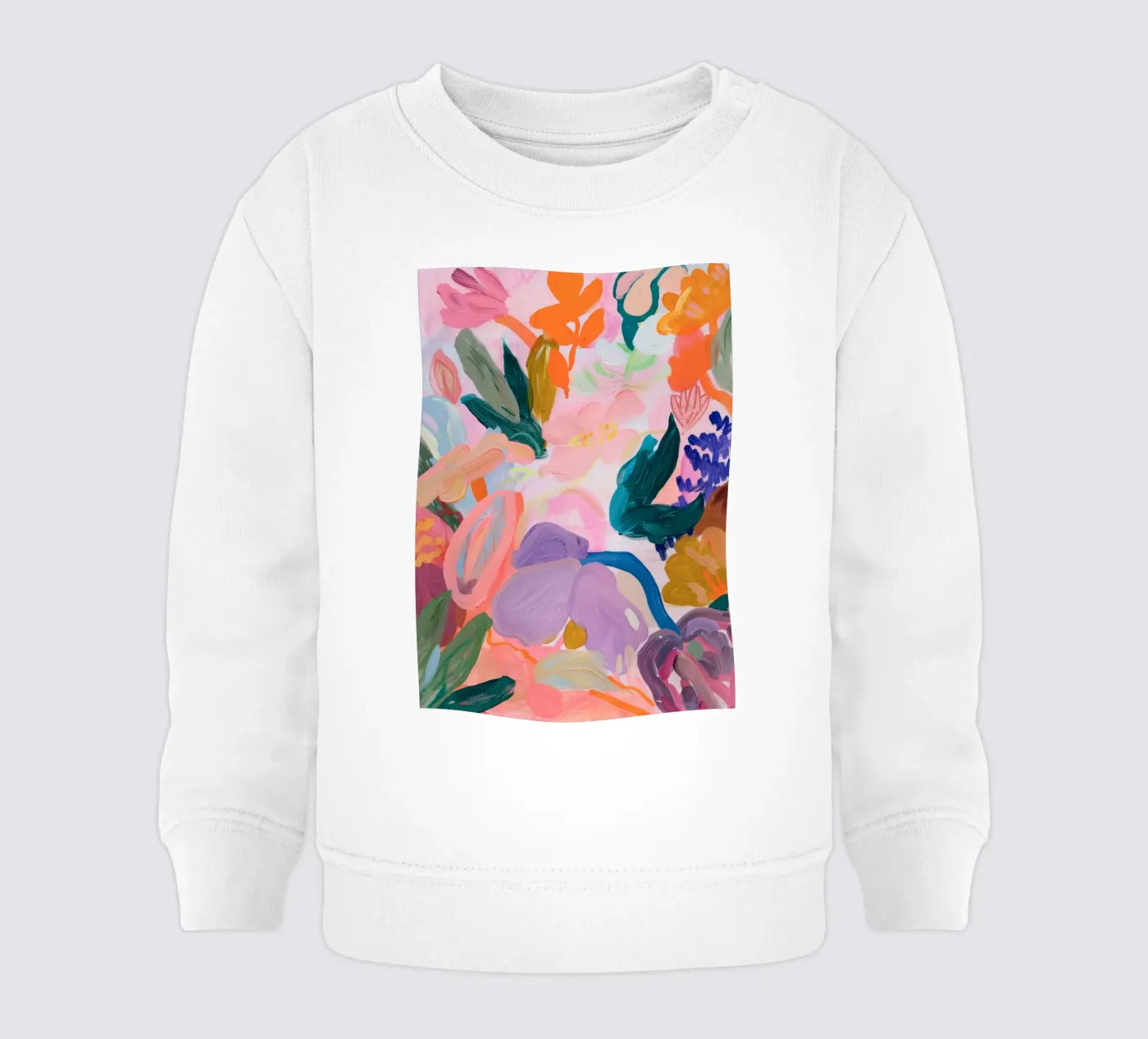 Stampe d'arte colorate astratte di fiori, opere d'arte floreali astratte felpa neonato da Boheme