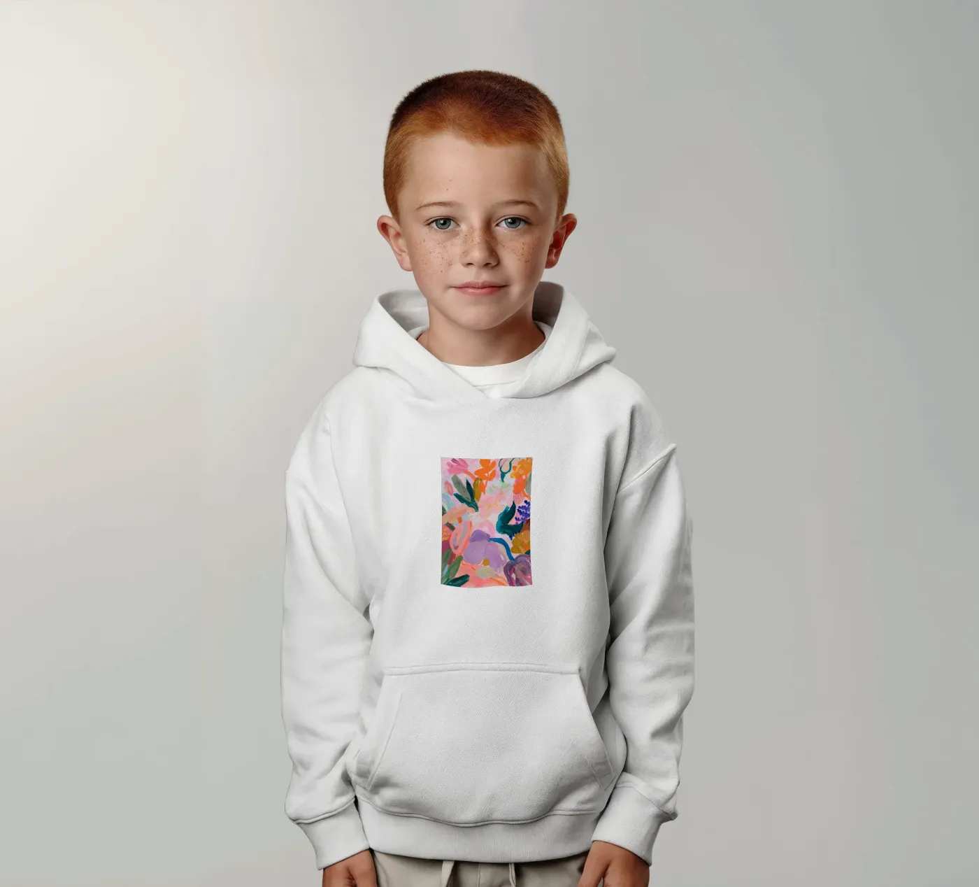 Impression d'art abstrait coloré de fleurs, œuvres d'art abstraites florales sweat à capuche enfant de Boheme