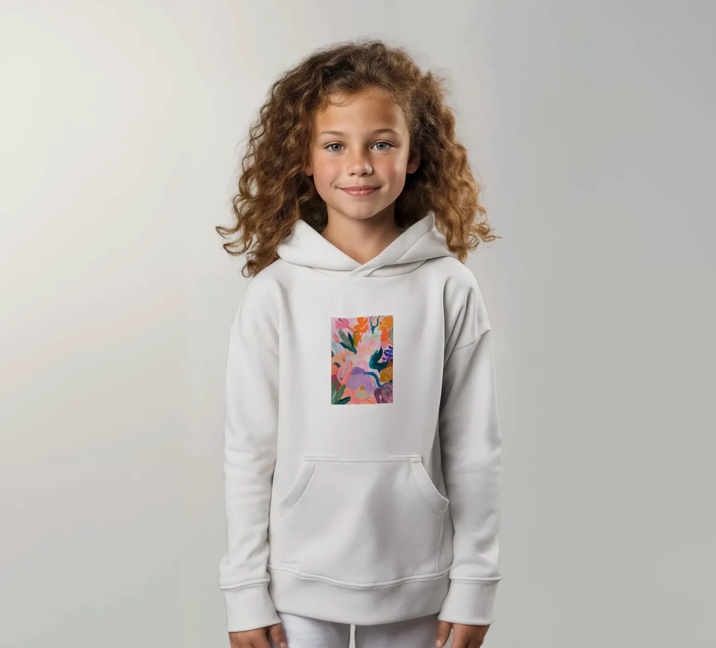 Impression d'art abstrait coloré de fleurs, œuvres d'art abstraites florales sweat à capuche enfant de Boheme