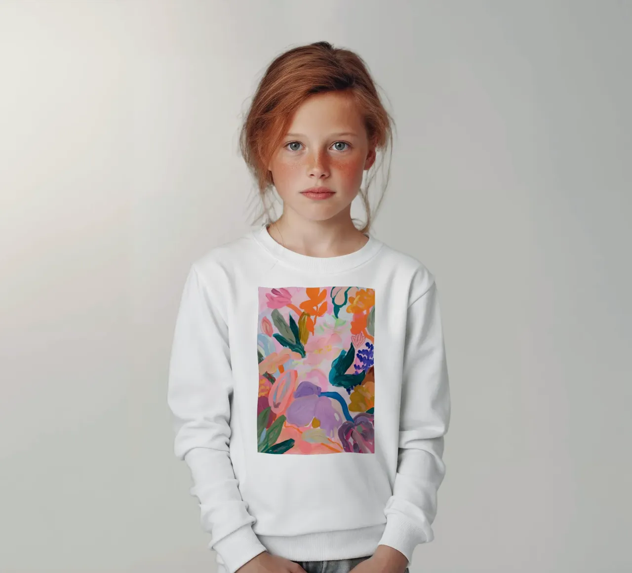 Blume abstrakte bunte Kunstdrucke, abstrakte florale Kunstwerke Kinder Sweatshirt von Boheme