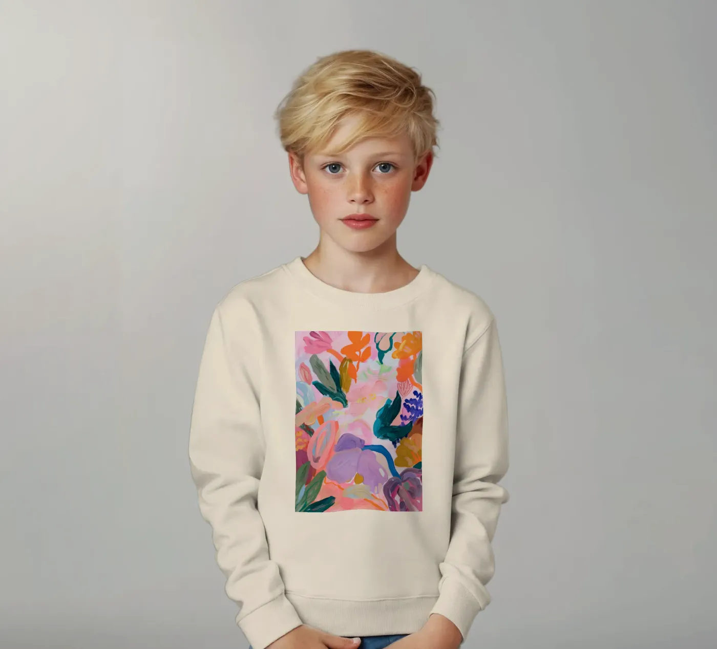 Blume abstrakte bunte Kunstdrucke, abstrakte florale Kunstwerke Kinder Sweatshirt von Boheme