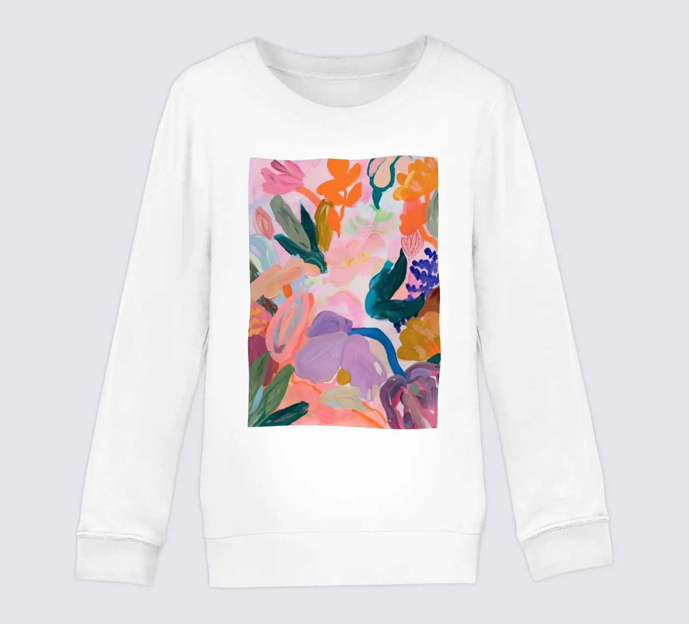 Stampe d'arte colorate astratte di fiori, opere d'arte floreali astratte felpa bambino da Boheme