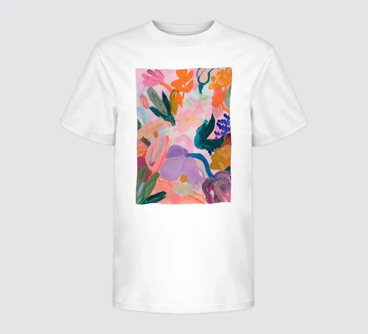 Stampe d'arte colorate astratte di fiori, opere d'arte floreali astratte t-shirt bambini da Boheme