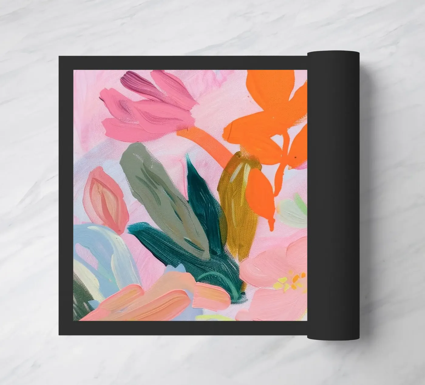 Bloemen abstracte kleurrijke kunstreproducties, abstract bloemenkunstwerk deurmat van Boheme