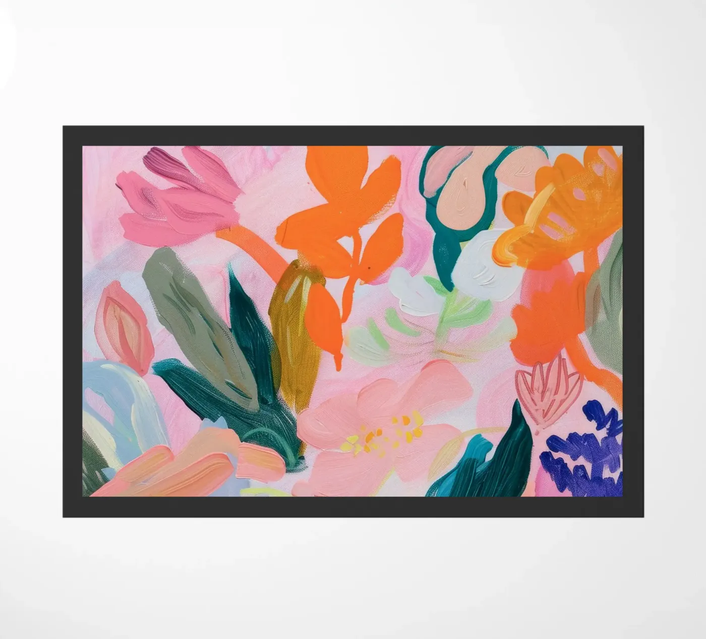 Bloemen abstracte kleurrijke kunstreproducties, abstract bloemenkunstwerk deurmat van Boheme