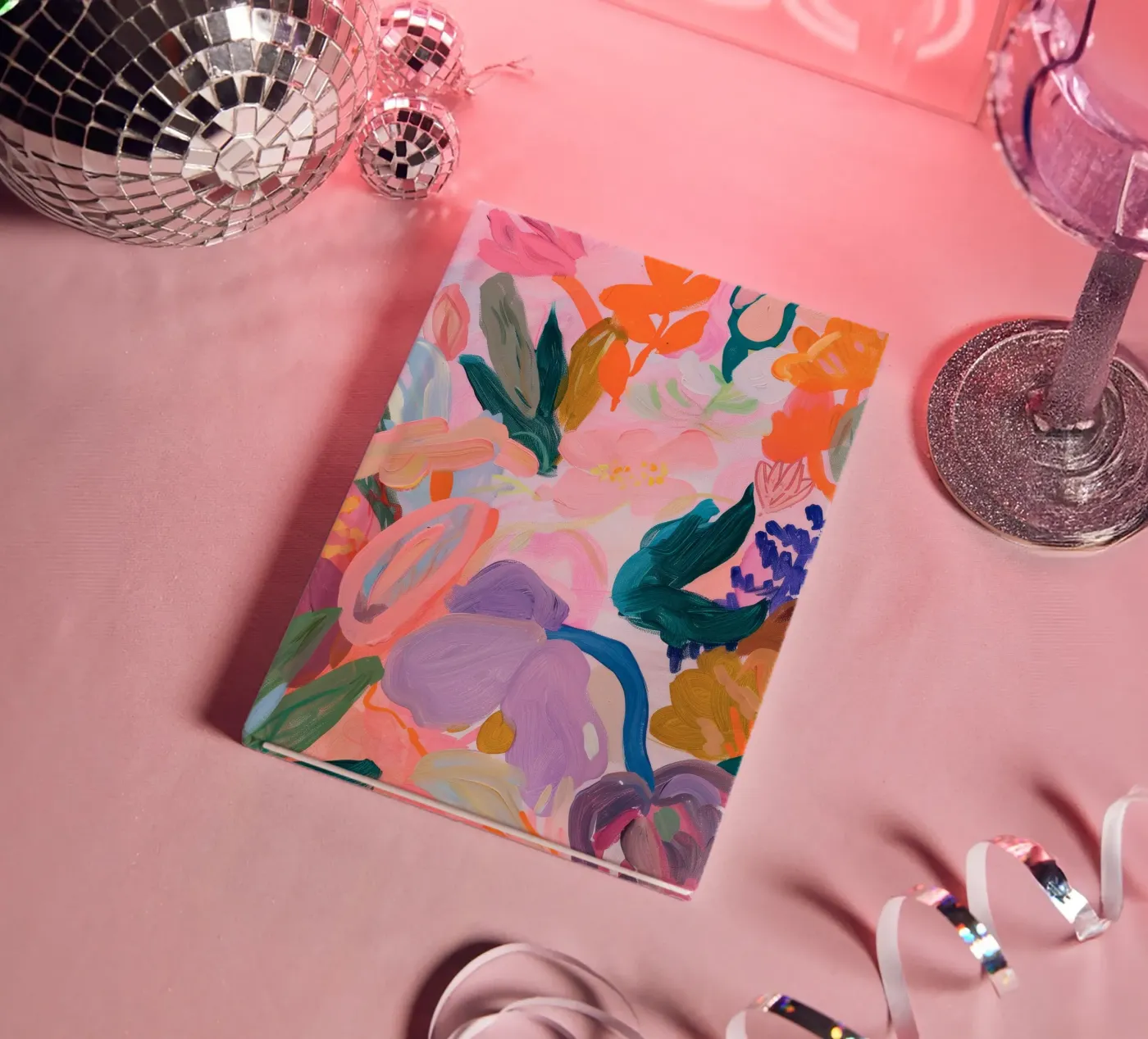 Stampe d'arte colorate astratte di fiori, opere d'arte floreali astratte quaderno da Boheme