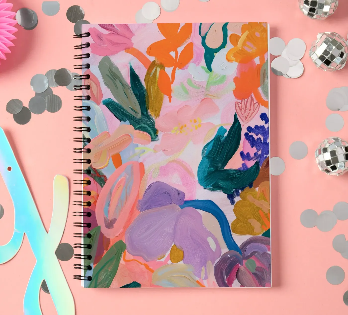 Blume abstrakte bunte Kunstdrucke, abstrakte florale Kunstwerke Ringbuch von Boheme
