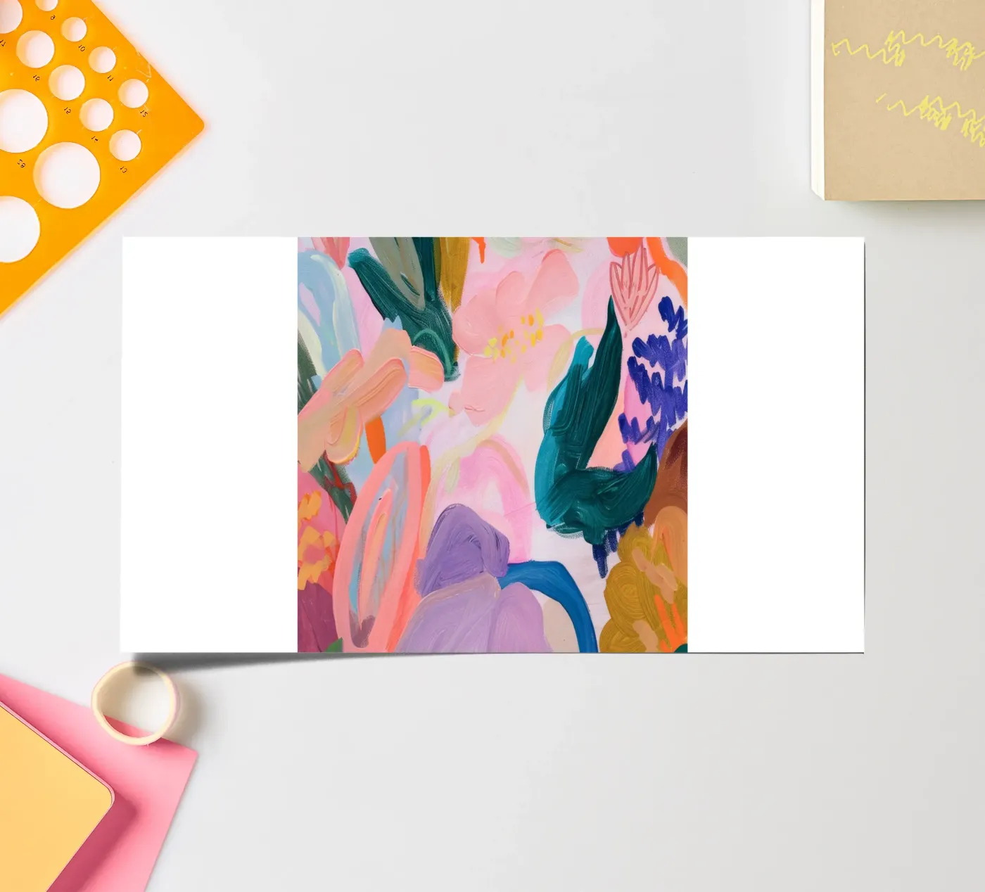 Stampe d'arte colorate astratte di fiori, opere d'arte floreali astratte foglio adesivo da Boheme