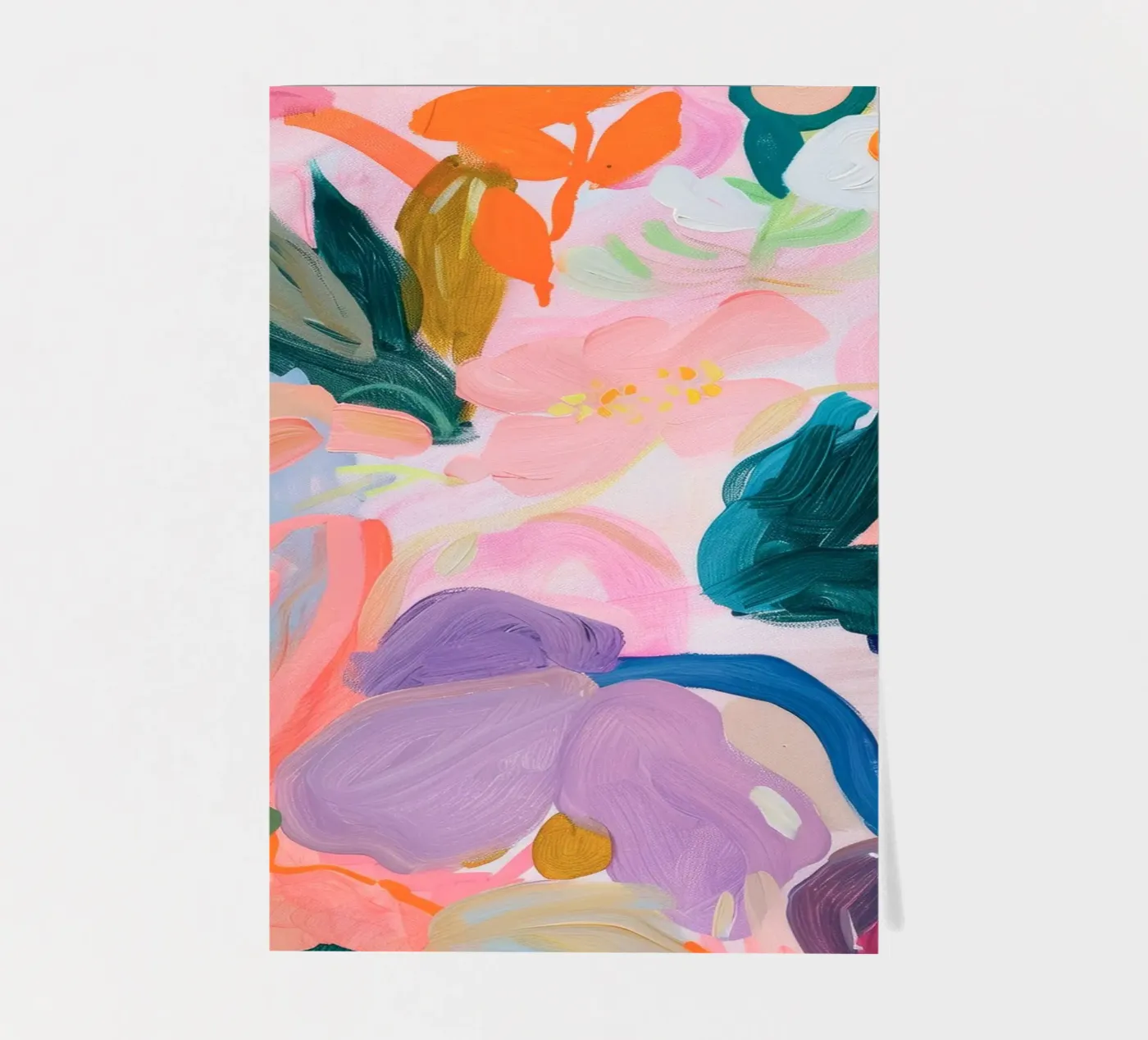 Stampe d'arte colorate astratte di fiori, opere d'arte floreali astratte foglio adesivo da Boheme