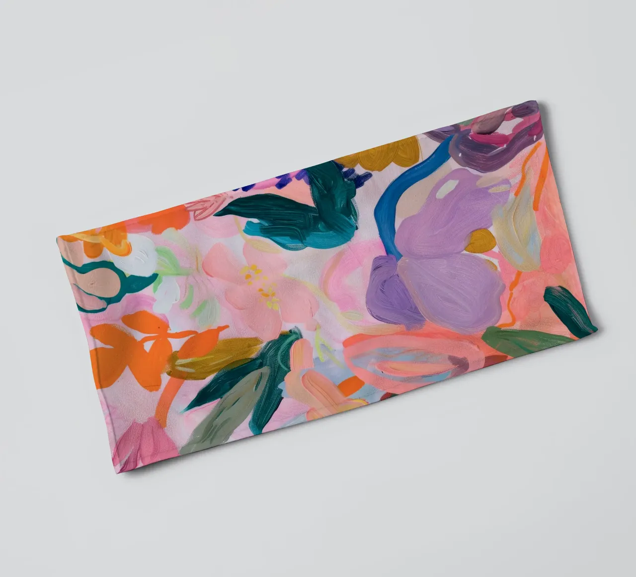 Stampe d'arte colorate astratte di fiori, opere d'arte floreali astratte asciugamano da bagno da Boheme